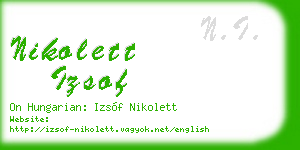 nikolett izsof business card