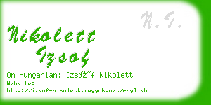 nikolett izsof business card